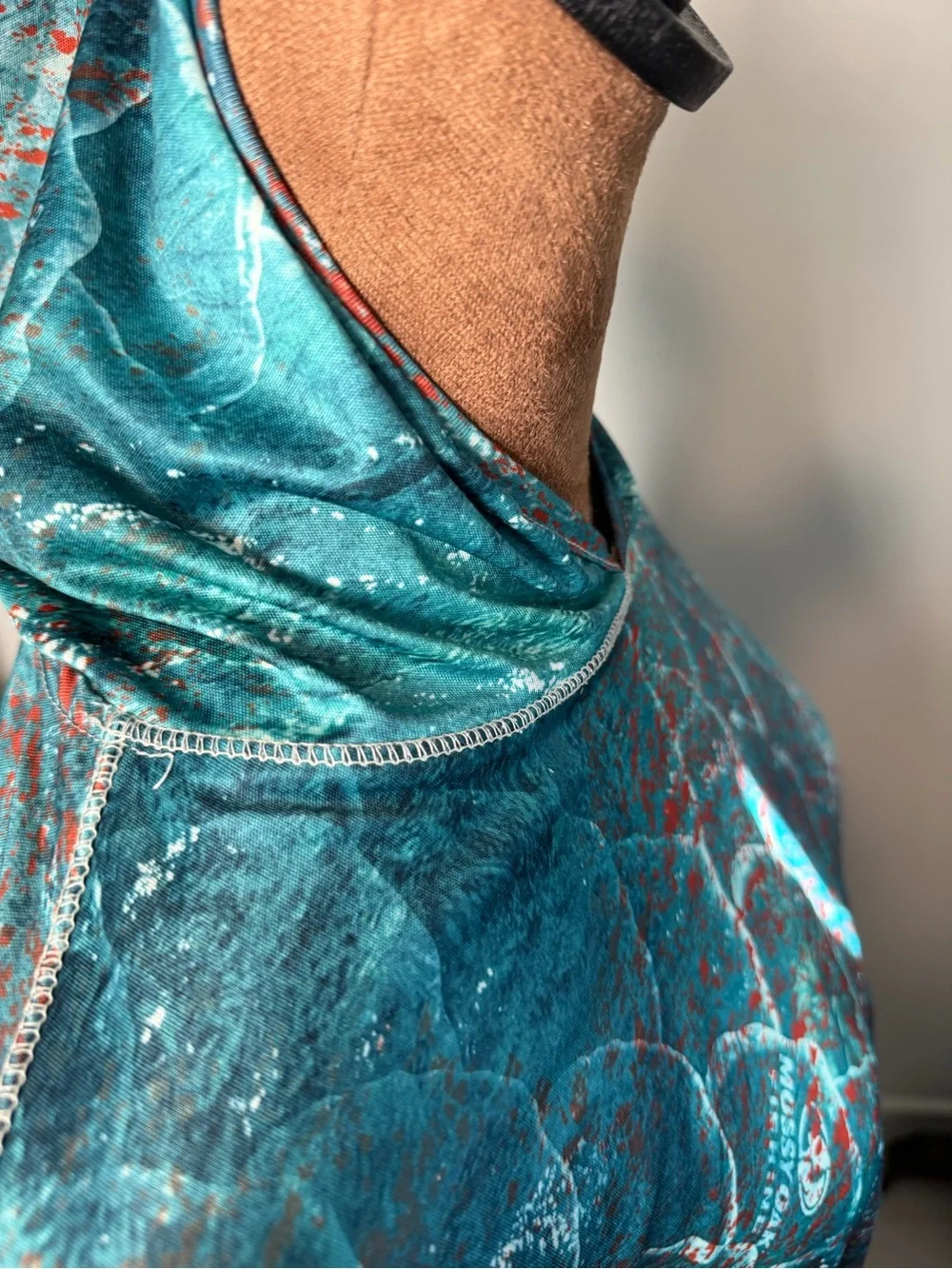 Coastal Performance Hoodie in Teal & Coral by Calcutta